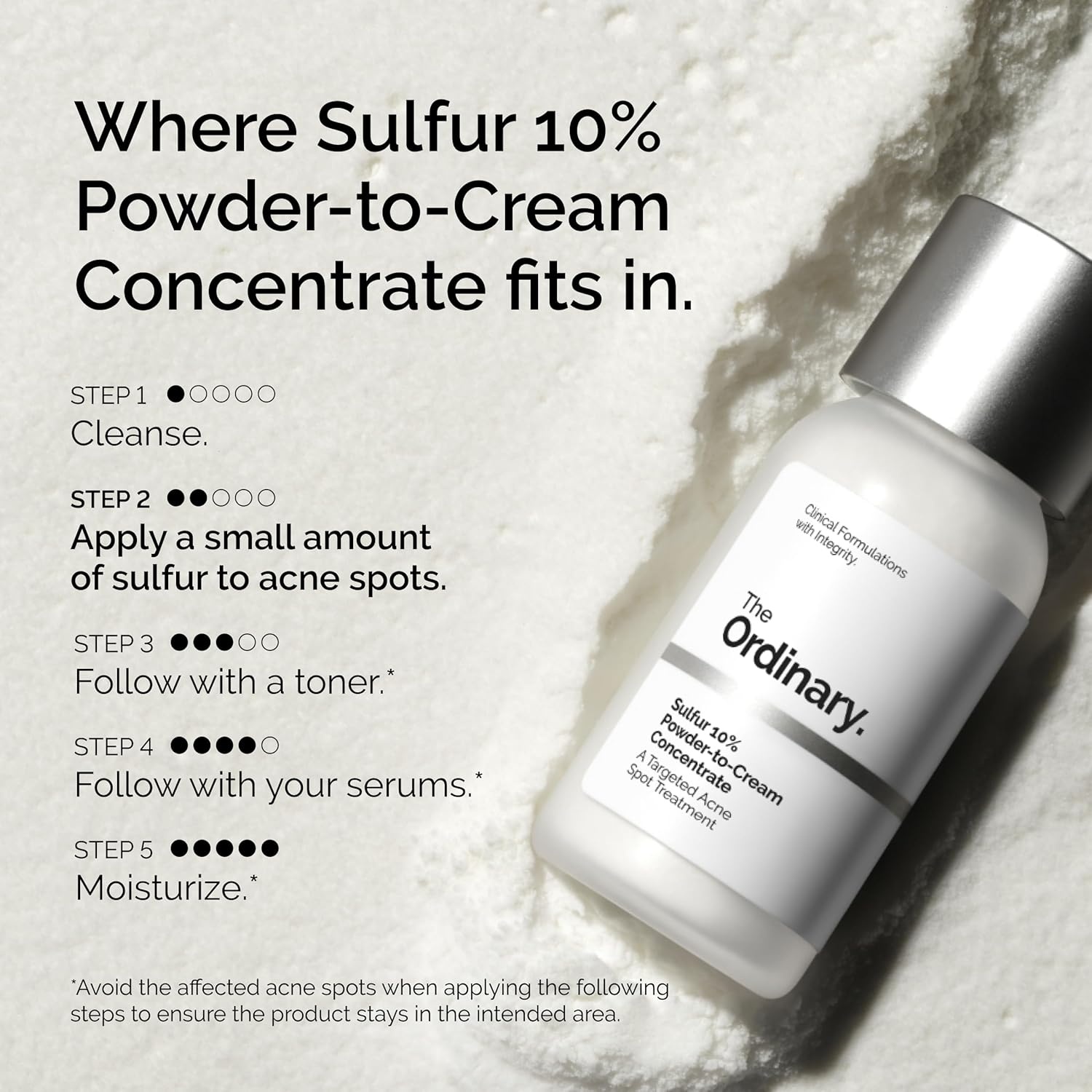 The Ordinary Sulfur 10% Powder-to-Cream Acne Spot Treatment Concentrate, Reduces Pimple Size and Zit Redness, 0.18 Oz(0.18 Ounce (Pack of 1)) - view 6