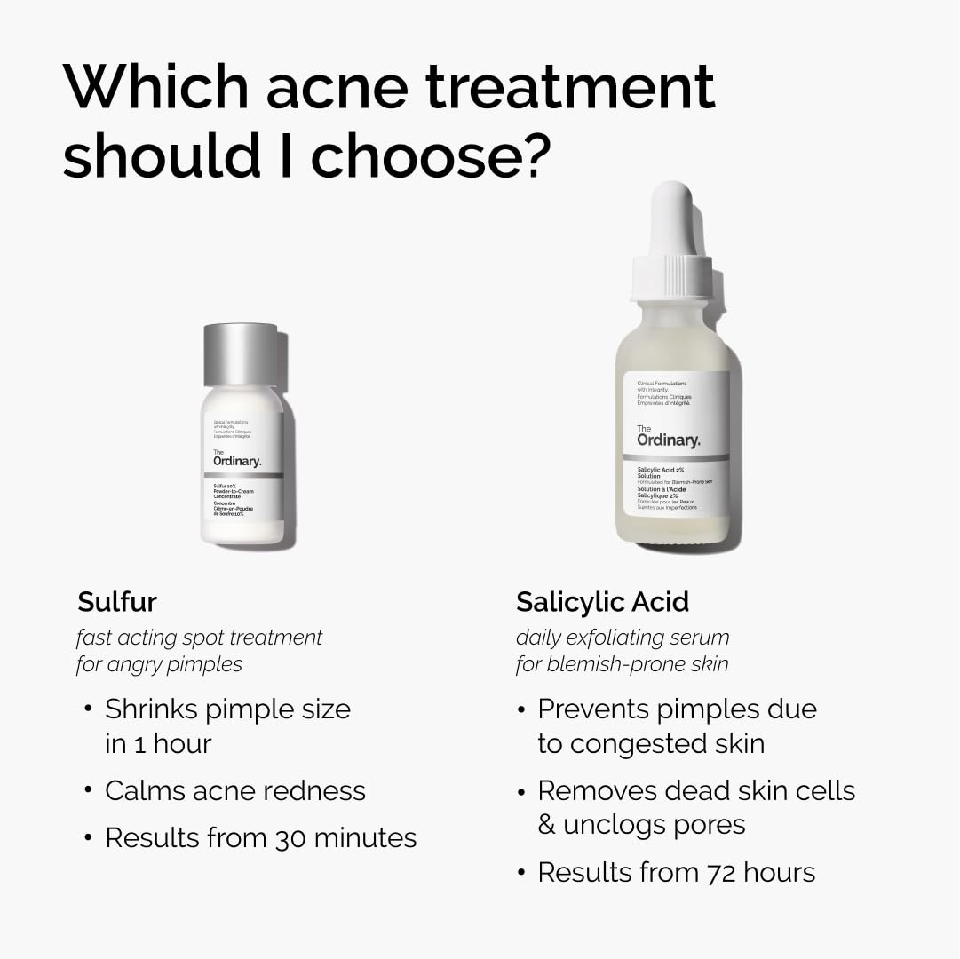 The Ordinary Sulfur 10% Powder-to-Cream Acne Spot Treatment Concentrate, Reduces Pimple Size and Zit Redness, 0.18 Oz(0.18 Ounce (Pack of 2)) - view 7