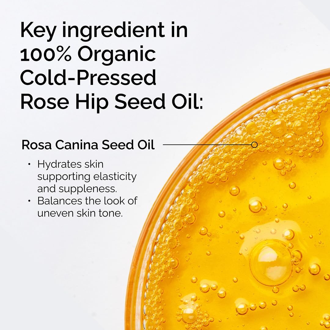 The Ordinary 100% Organic Cold-Pressed Rose Hip Seed Oil, Addresses Signs of Aging by Improving the Appearance of Uneven Skin Tone, Supporting Skin Elasticity, 1 Fl Oz(1 Fl Oz (Pack of 2))