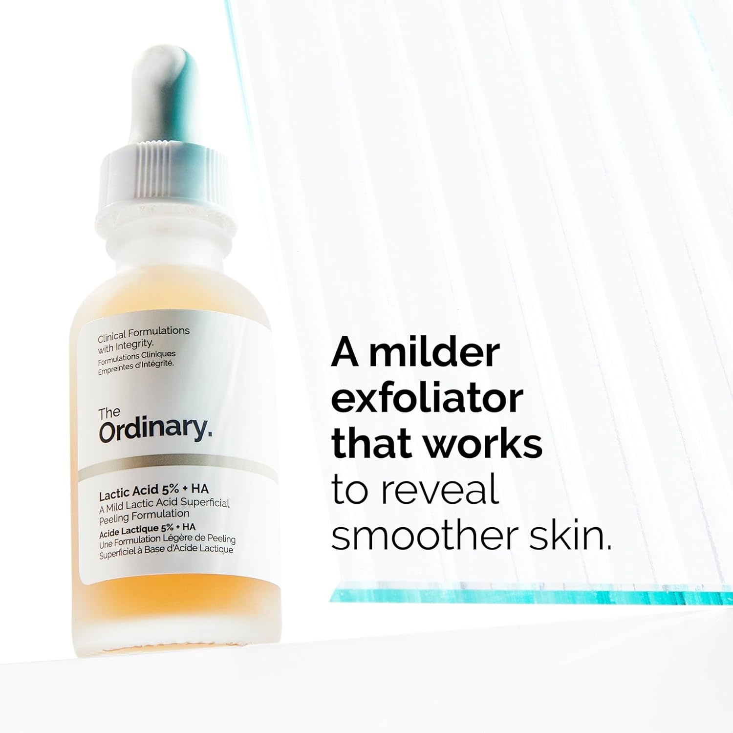 The Ordinary Lactic Acid 5% + Hyaluronic Acid 2%, Gentle Exfoliating Serum for Smoother Skin(1 Fl Oz (Pack of 2))
