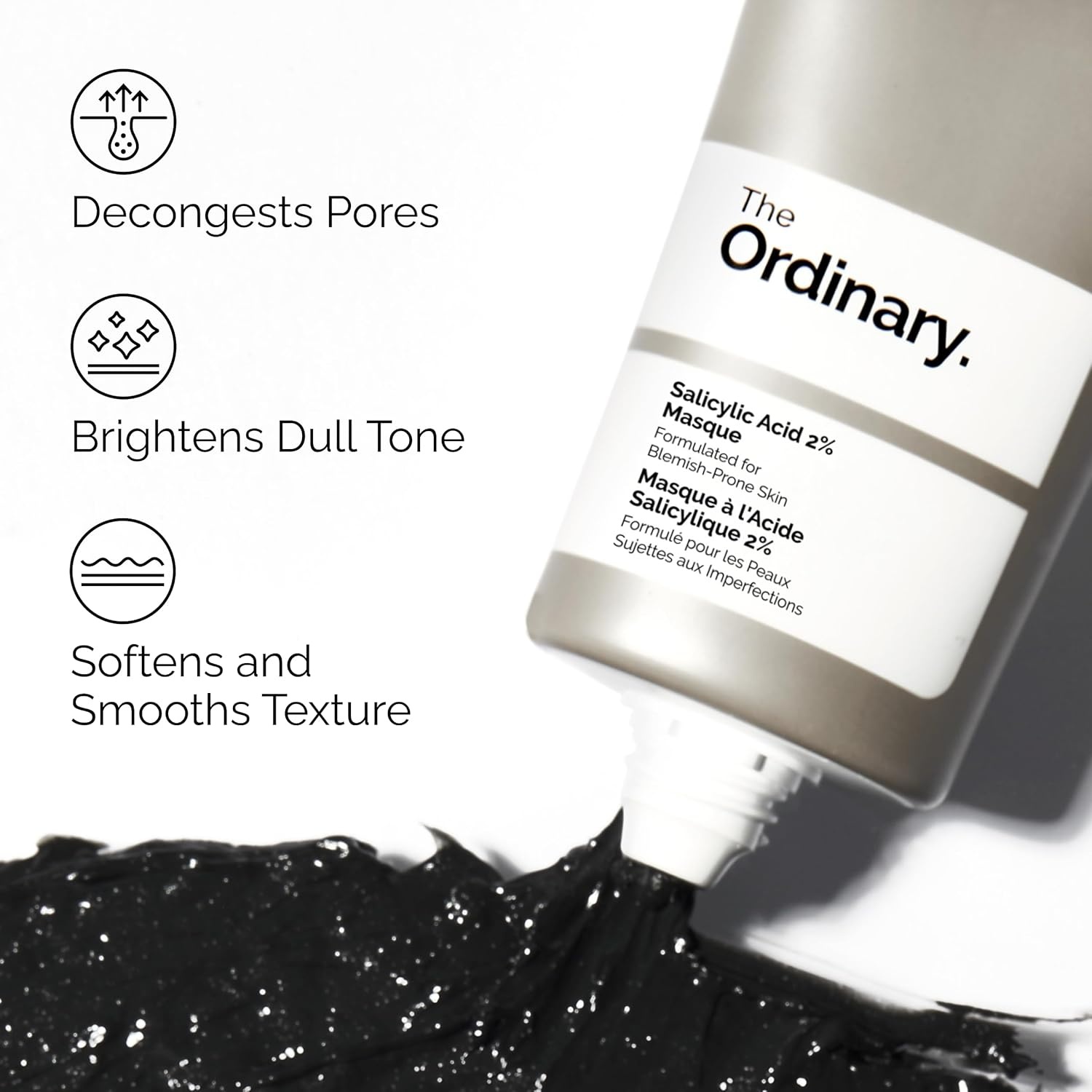 The Ordinary Salicylic Acid 2% Masque, Clarifying Charcoal & Clay Mask for Blemish-Prone Skin, 1.7 Fl Oz - view 2