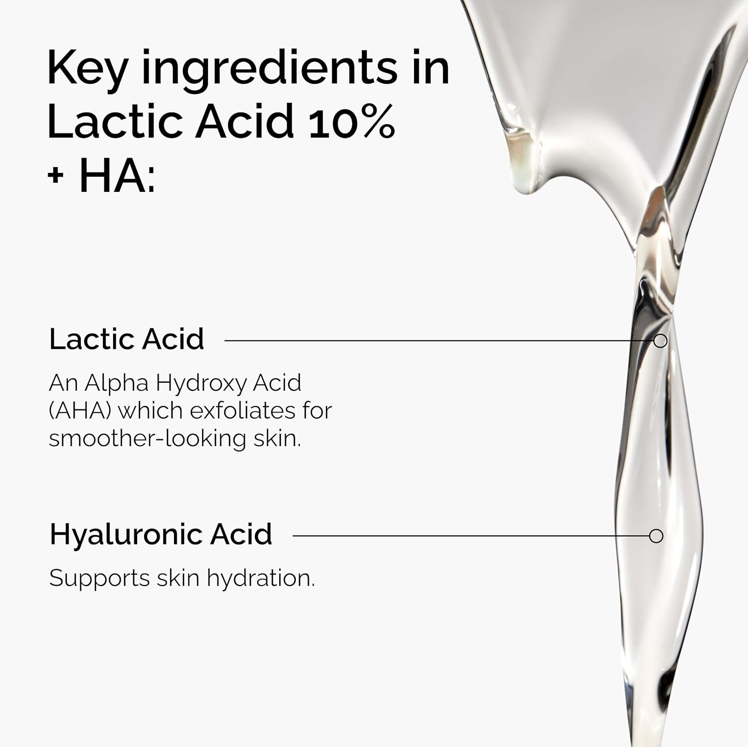 The Ordinary Lactic Acid 10% + Hyaluronic Acid 2%, High-Strength Exfoliating Serum for Smoother, Brighter Skin, 1 Fl Oz(1 Fl Oz (Pack of 1))