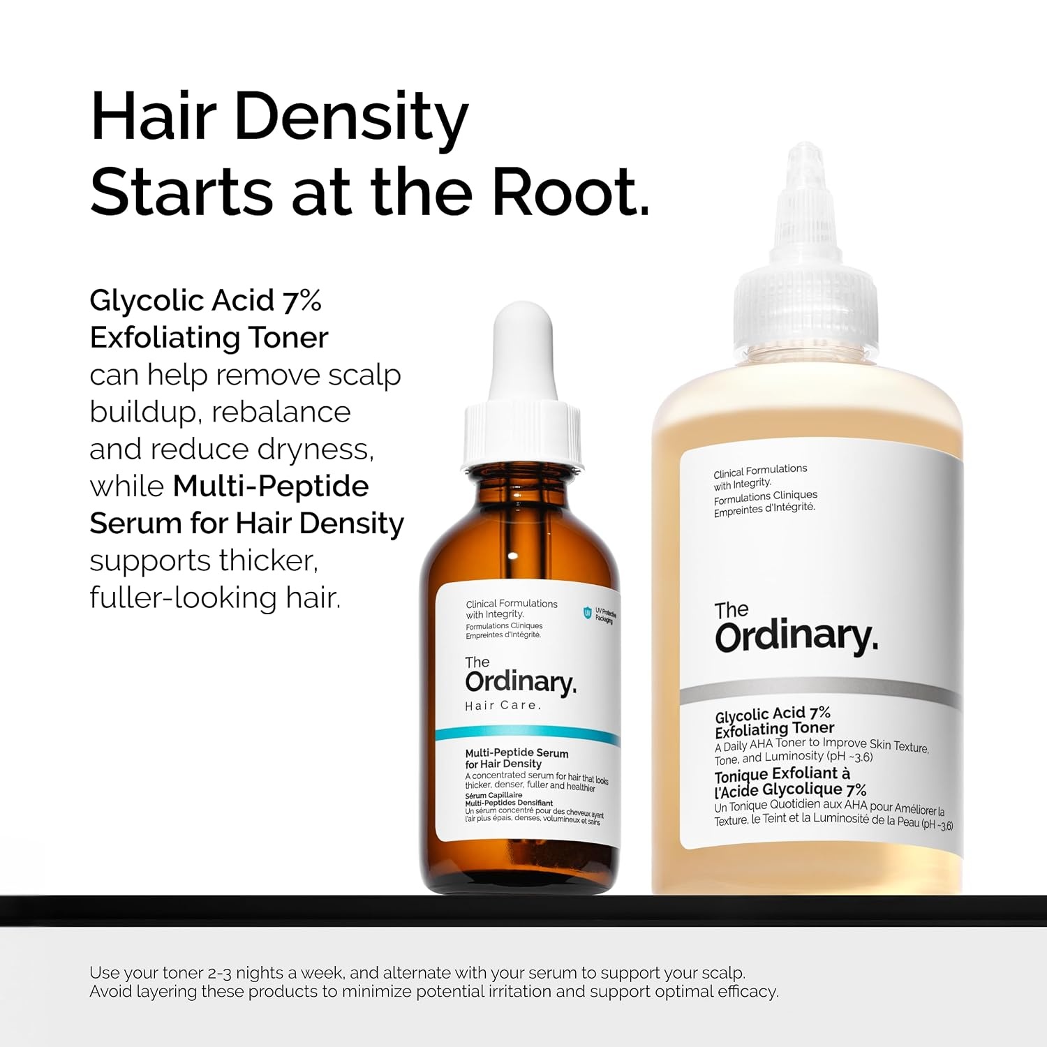The Ordinary Hair and Scalp Collection, Haircare Set, Glycolic Acid 7% Exfoliating Toner and Multi-Peptide Serum for Hair Density - view 6