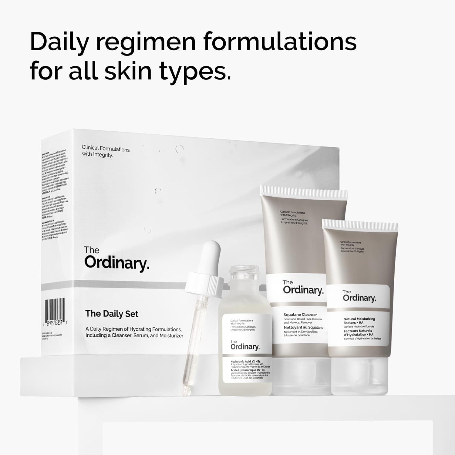 The Ordinary The Daily Set, Daily Skincare Routine with Squalane Cleanser, Hyaluronic Acid 2% + B5, and Natural Moisturizing Factors + HA | Skin Care Set - view 2