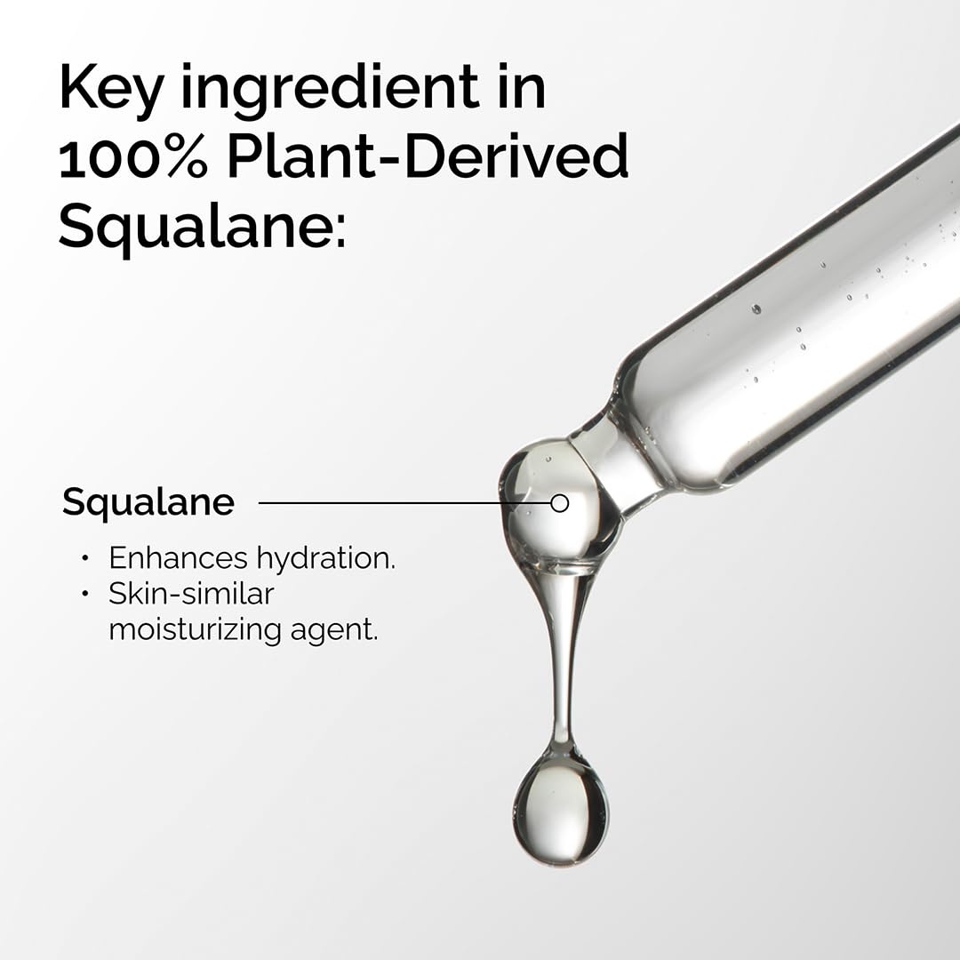 The Ordinary 100% Plant-Derived Squalane, for Skin and Hair, Lightweight Hydration, and Moisture Barrier Support, 1 Fl Oz(1 Fl Oz (Pack of 2))